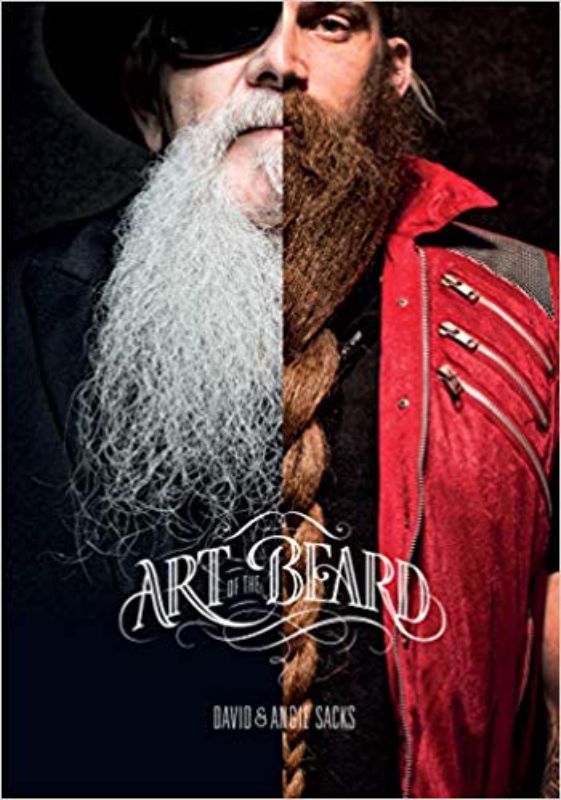 A hardback book titled 'Art of the Beard' featuring 200 portraits celebrating modern beard culture and grooming tips.