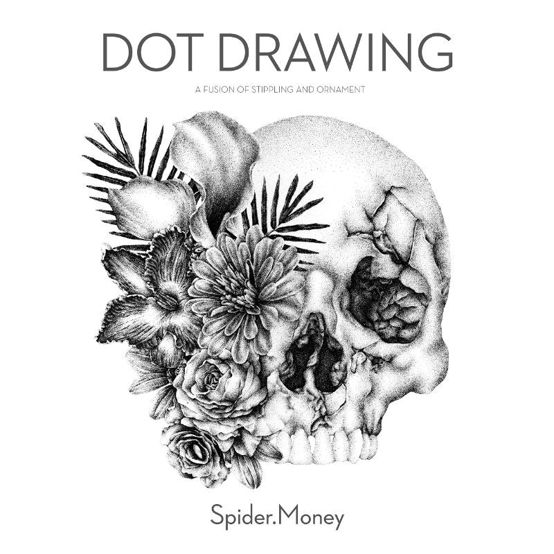 Comprehensive guide to dot drawing techniques with projects in lettering, nature, illustration, and tattoo art.