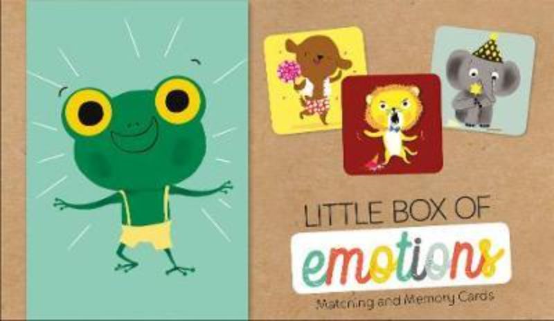 A colorful box containing 24 illustrated emotion cards and a guidebook for children's emotional learning and expression.