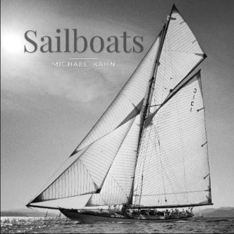 Hardback book 'Sailboats' featuring 75+ stunning black-and-white photos of classic yachts and sailing regattas.
