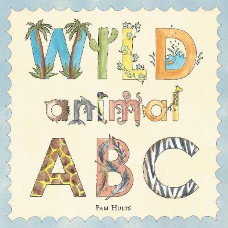Wild Animal ABC book cover featuring whimsical illustrations of wild animals and colorful watercolors, perfect for young readers.
