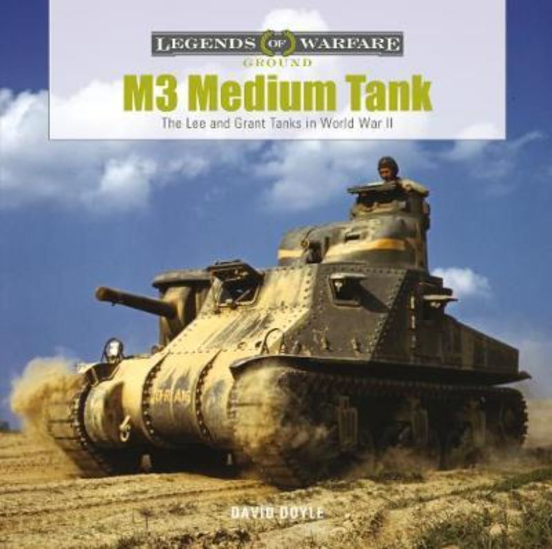 Book cover featuring the M3 Medium Tank, showcasing its unique hull-mounted gun and historical military significance.