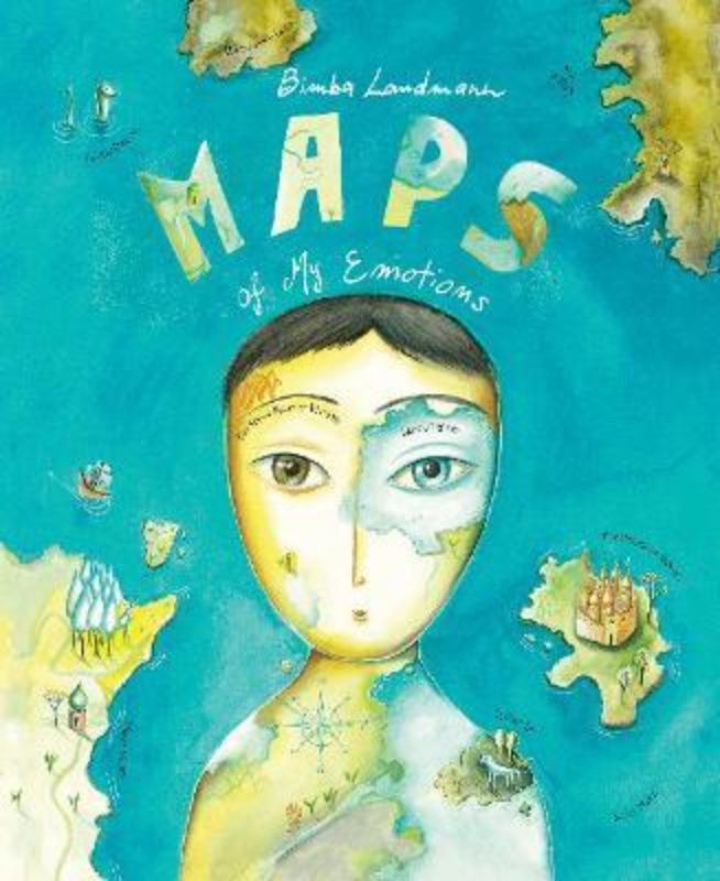 Hardcover book 'Maps of My Emotions' with vivid illustrations guiding children through emotional landscapes and adventures.