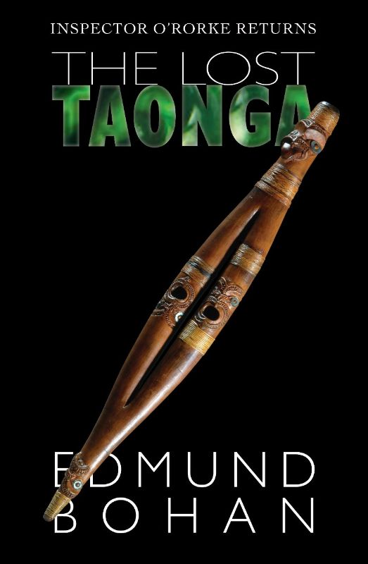Novel cover of 'The Lost Taonga', featuring themes of history, adventure, and a quest to recover a sacred treasure.