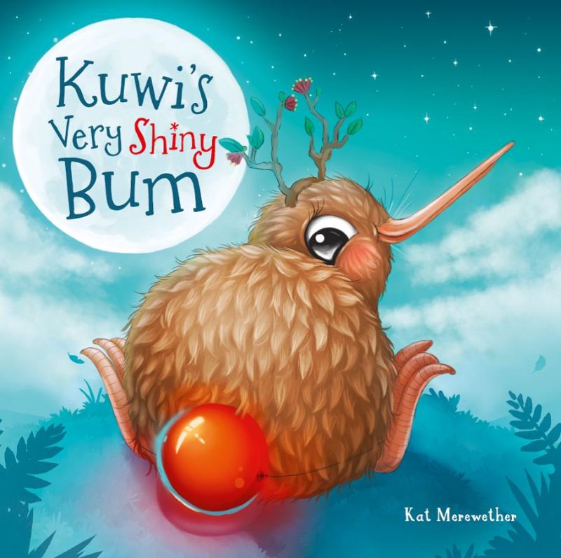 Cover of 'Kuwis Very Shiny Bum', a charming children's book about friendship and gratitude by Kat Merewether.