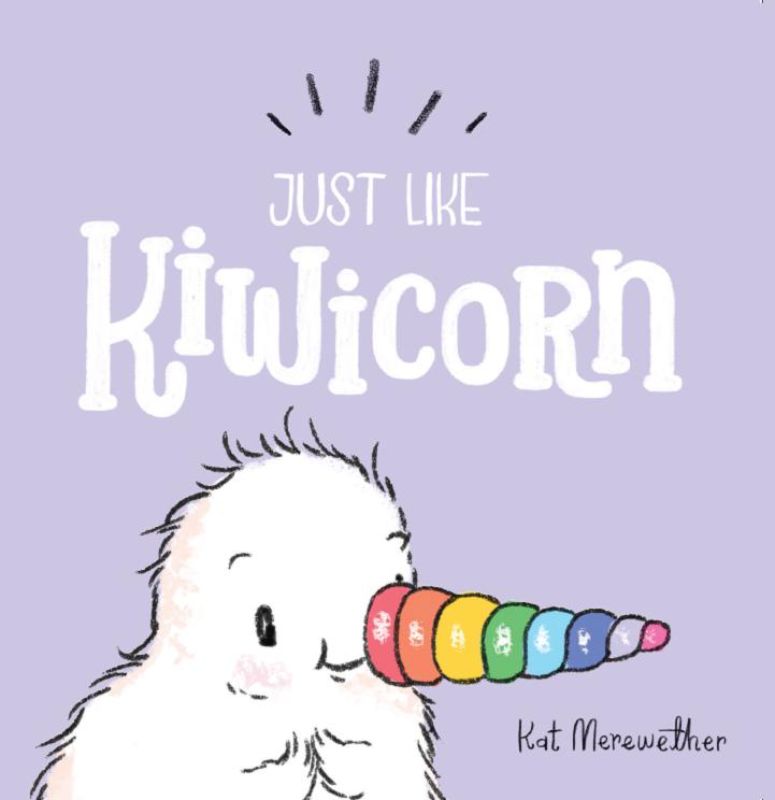 Just Like Kiwicorn mini board book features vibrant illustrations celebrating uniqueness and diversity for young readers.