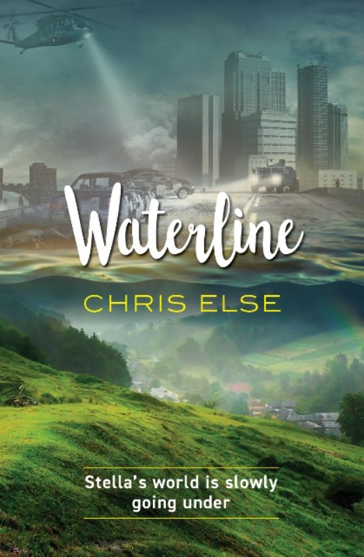 Cover of 'Water Line' by Chris Else, depicting a dystopian world affected by climate change and algorithmic governance.