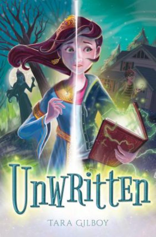 Cover of 'The Unwritten' featuring whimsical artwork, depicting a young girl exploring a magical realm of fantasy.