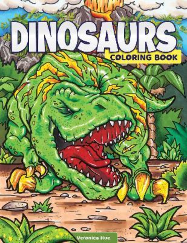 Coloring book featuring over 40 dinosaur designs with fun facts, perfect for young creatives and dinosaur enthusiasts.