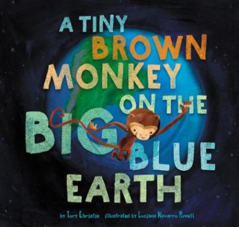 A children's book featuring a tiny brown monkey exploring diverse global landscapes, promoting geography and culture for young readers.
