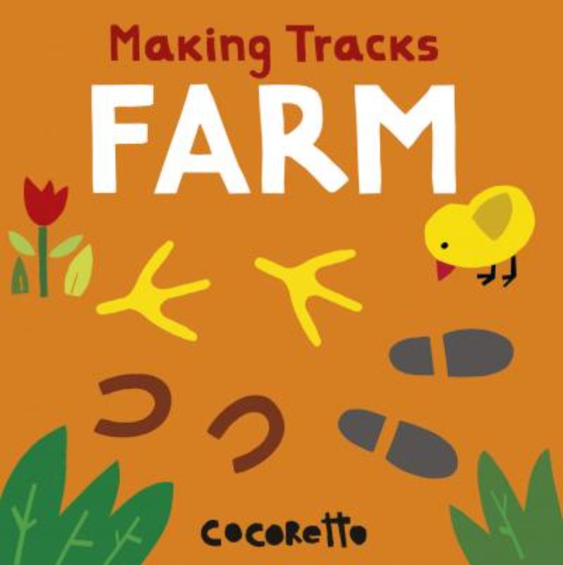 Engaging hardcover book for toddlers featuring die-cut shapes and flaps to explore and guess various animal tracks.