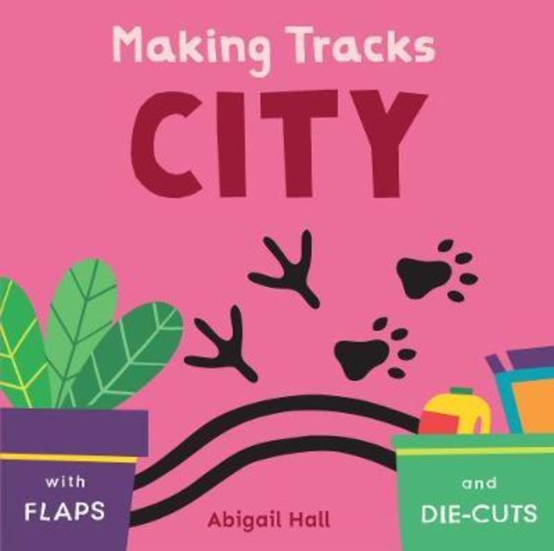 Interactive hardback book for kids featuring die-cut shapes and flaps to explore urban tracks and their creators.
