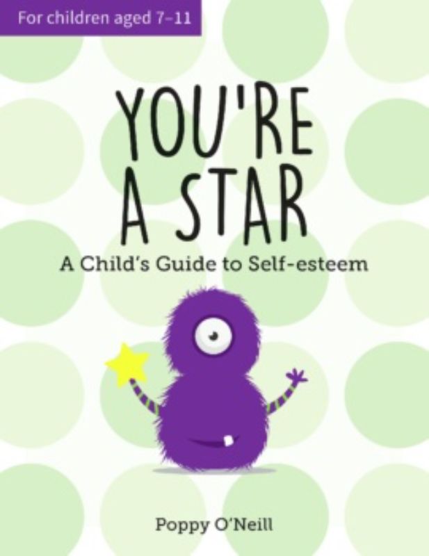 Empowering self-esteem workbook for kids 7-11, featuring fun activities and a friendly monster character.