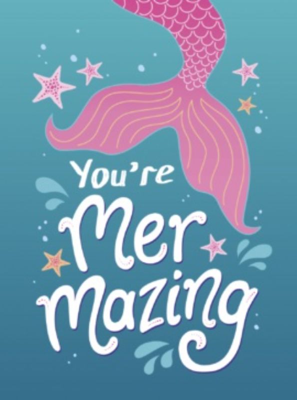 Hardcover book 'Youre Mermazing' filled with inspiring quotes and illustrations celebrating mermaid magic and positivity.