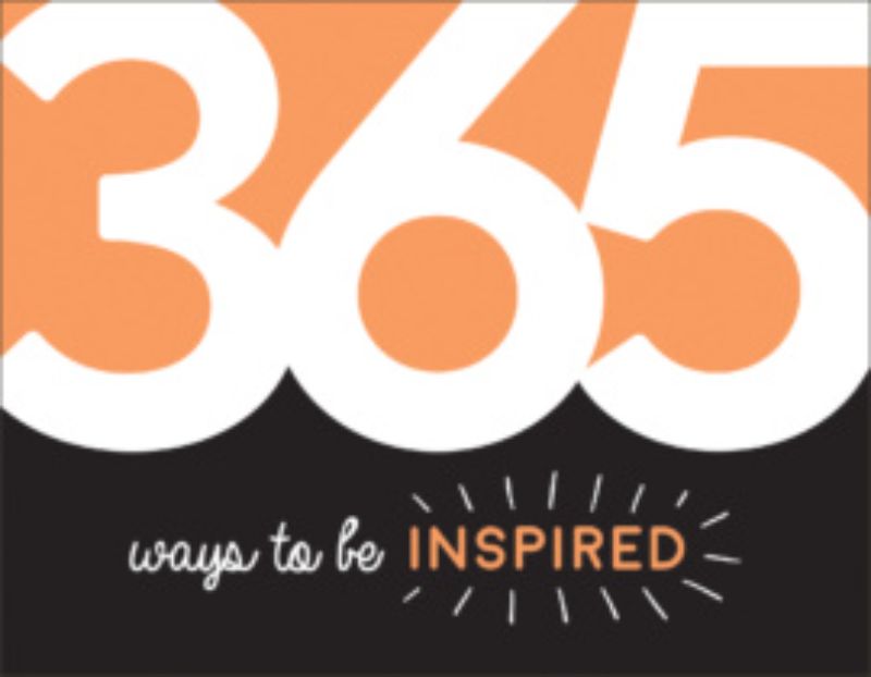 Cover of '365 Ways To Be Inspired', a paperback book with 160 pages offering daily creative tips and motivational quotes.