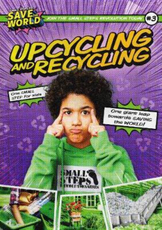 Engaging book on upcycling and recycling with 32 illustrated pages promoting environmental sustainability and creativity.