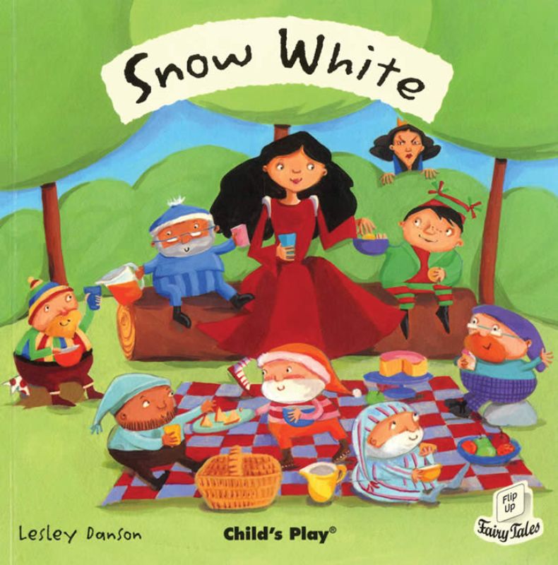 Snow White flip-up fairy tale book for young readers featuring interactive flaps and enchanting illustrations.