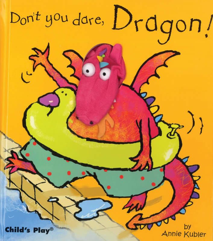 Interactive finger puppet book featuring a playful dragon for imaginative storytelling and motor skill development.