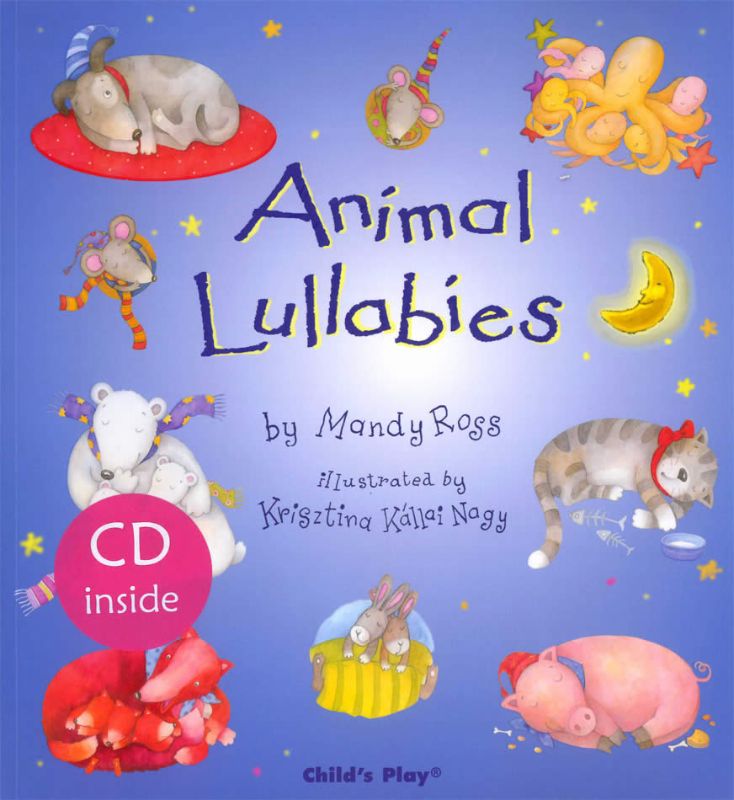 Children's book 'Animal Lullabies' featuring poems and illustrations, plus an audio CD for soothing bedtime experiences.