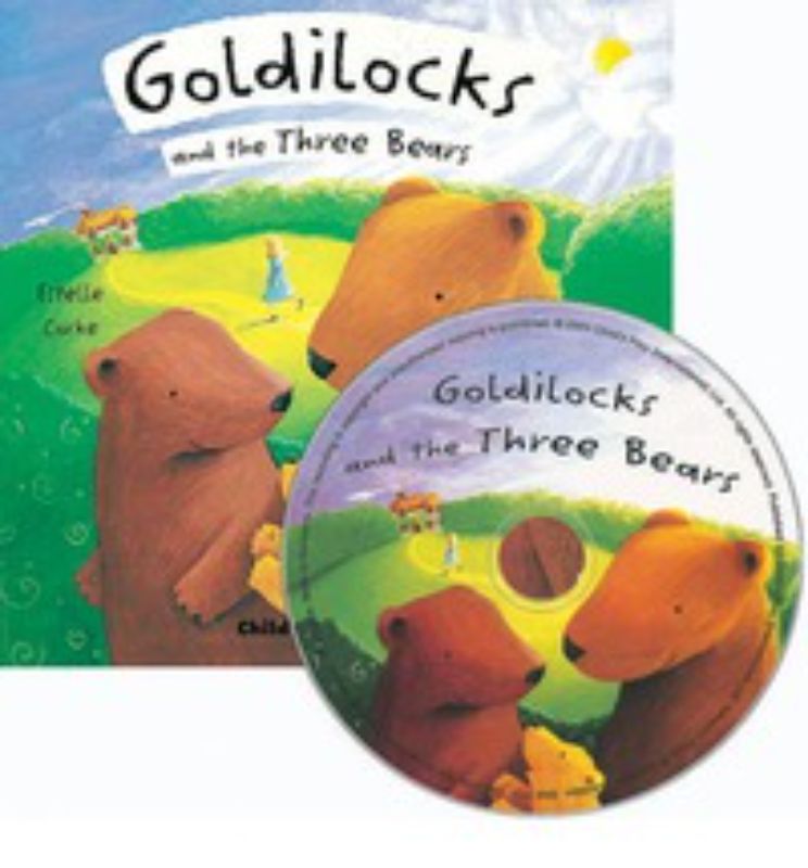 Interactive children's book 'Goldilocks and the Three Bears' with lift-up flaps and accompanying narration CD.