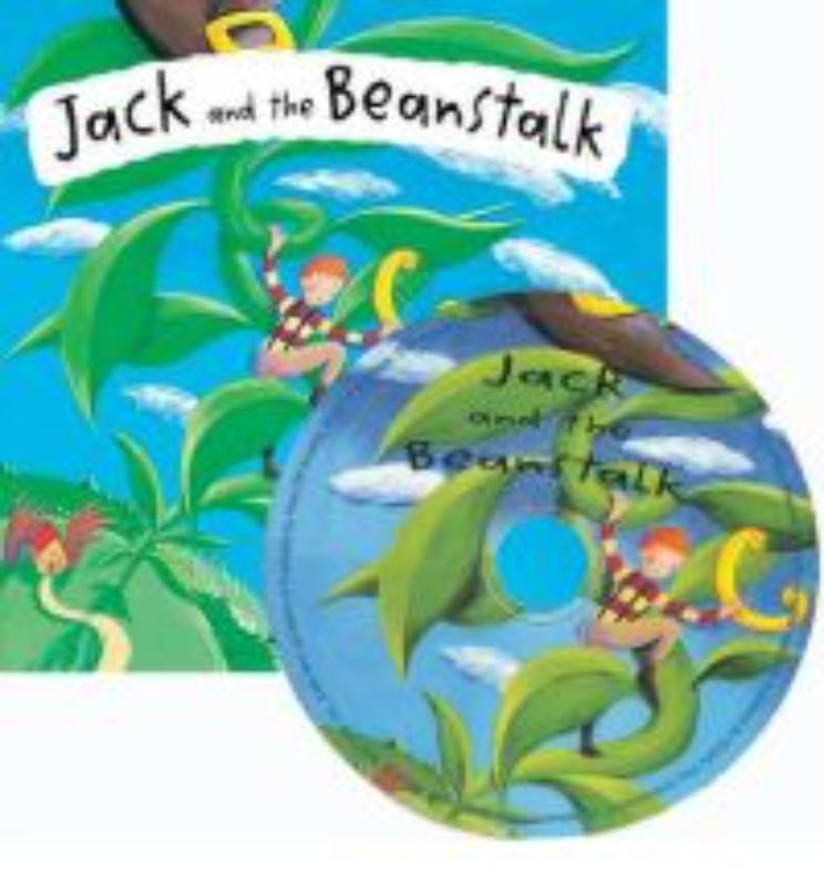 Interactive 'Jack and the Beanstalk' book with lift-up flaps and audio CD for engaging storytime adventures.