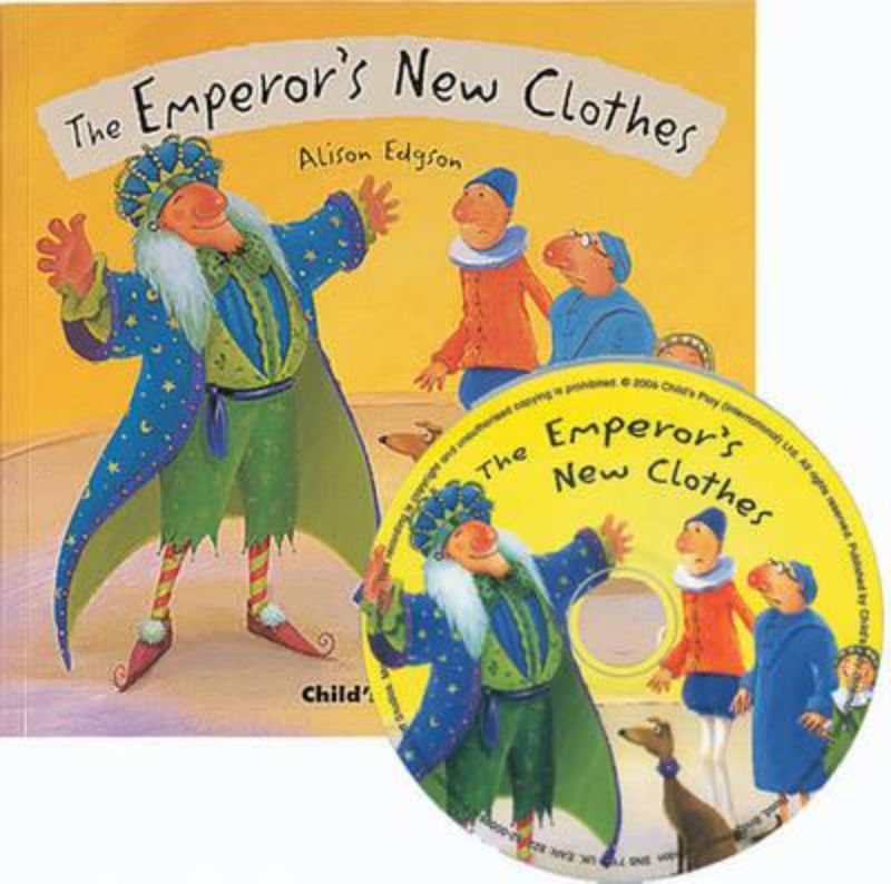 Soft cover edition of 'The Emperor's New Clothes' features vibrant illustrations and interactive flip-up flaps, plus an audio CD.
