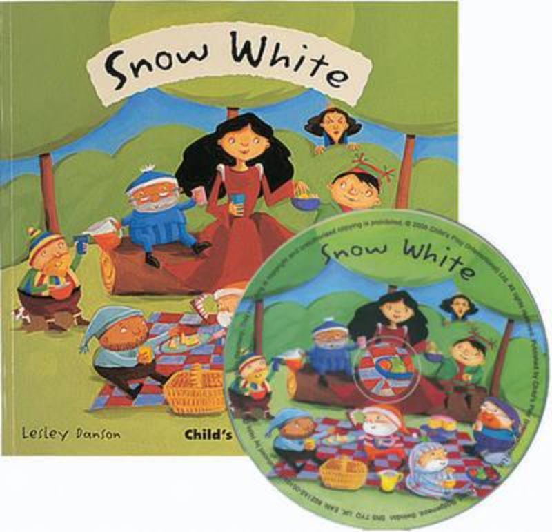 Engaging Snow White flip-up fairy tale book with stunning illustrations and audio CD for interactive storytelling.