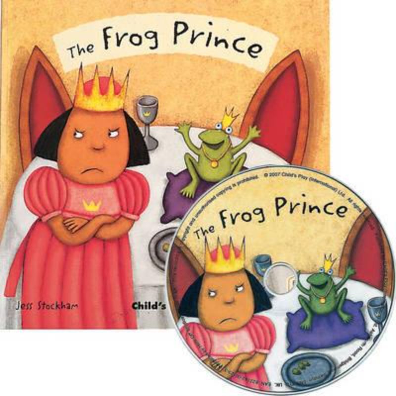 Illustrated soft cover book of 'The Frog Prince' with lift-up flaps and audio CD for interactive storytelling.
