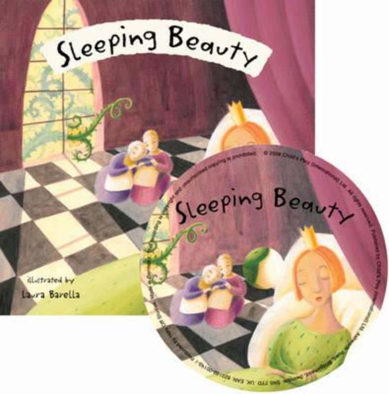 Illustrated soft cover book 'Sleeping Beauty' with lift-up flaps and audio CD for interactive storytelling.