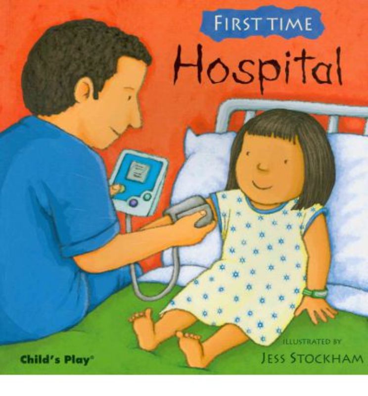A comforting children's book for first-time hospital visits, addressing fears with engaging illustrations and key information.
