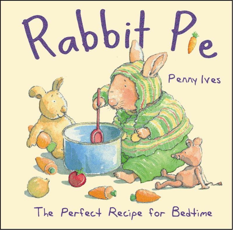 Charming board book featuring six rabbits making a bedtime treat, perfect for toddlers' bedtime stories.