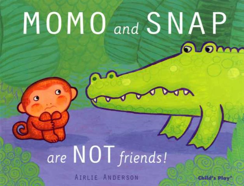 Colorful cover of 'Momo and Snap are Not Friends', depicting vibrant illustrations celebrating friendship and teamwork.