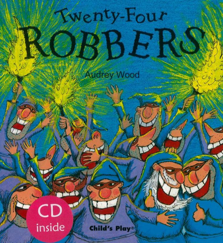 Children's book 'Twenty Four Robbers' with illustrations and a CD for an engaging storytelling experience.