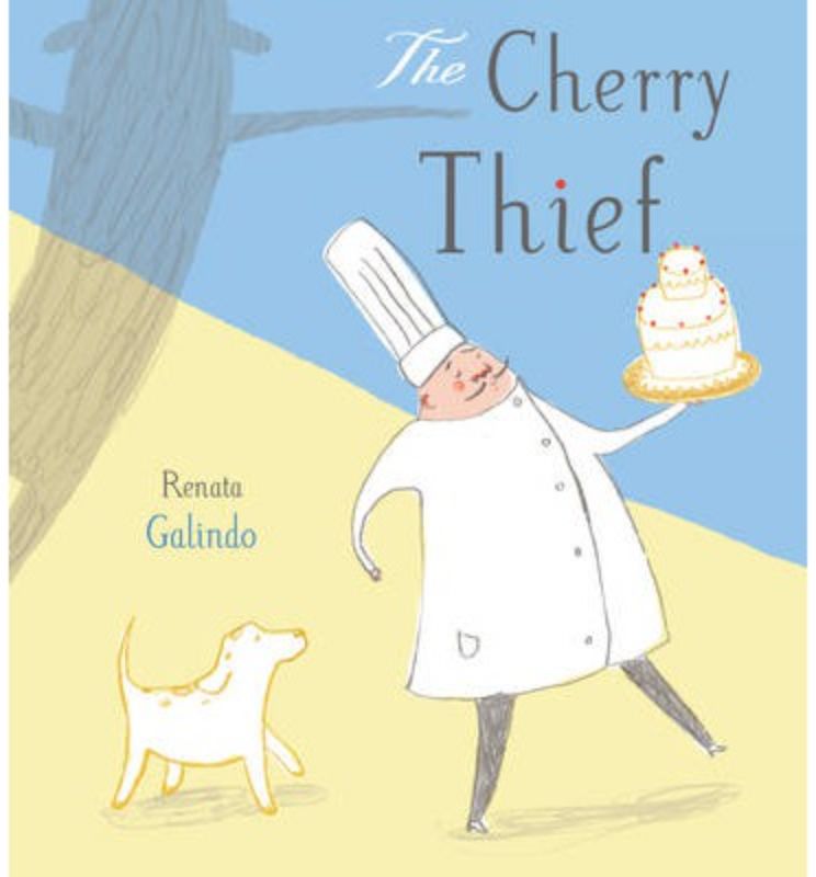 Charming children's book 'The Cherry Thief' features Chef Armand and whimsical cherry-filled cake adventures.
