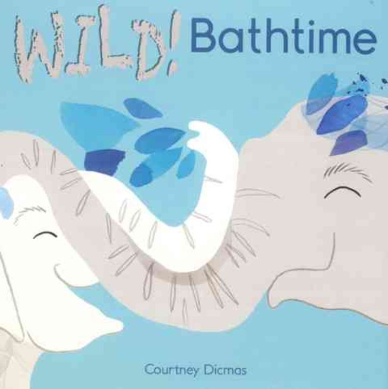 Hardback children's book 'Wild! Bathtime' features vibrant illustrations and engaging stories about animal babies and bathtime fun.