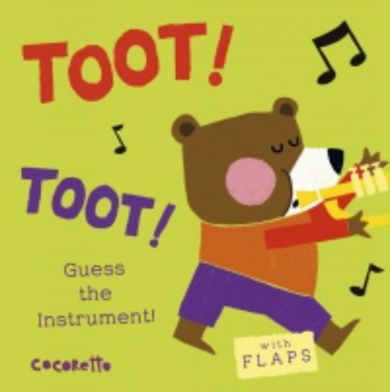 Colorful board book for toddlers featuring musical instruments with flaps to lift for interactive guessing and learning fun.