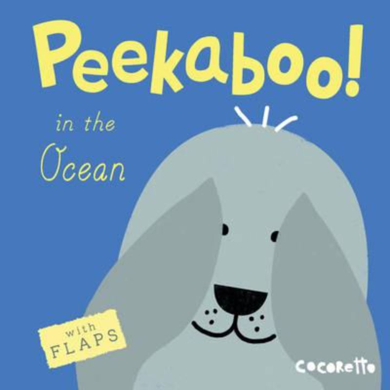 Interactive children's book with vibrant ocean illustrations and flaps to discover hidden sea creatures for toddlers.