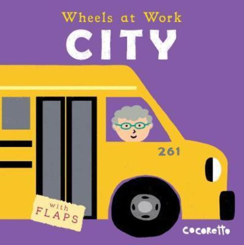 Lift-the-flap book showcasing diverse city vehicles and eco-friendly themes for preschoolers, fostering curiosity and learning.
