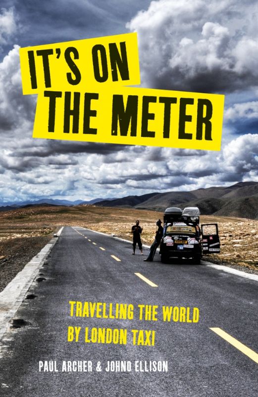Travel memoir detailing a thrilling 43,000-mile adventure in a London cab, featuring humor and world records.