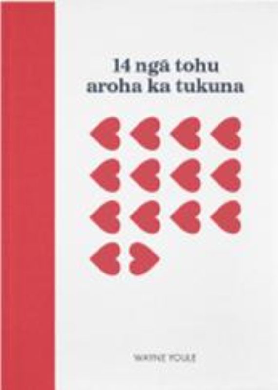 Children's book '14 Nga Tohu Aroha Ka Tukuna' featuring vibrant illustrations of imaginative ways to send kisses.