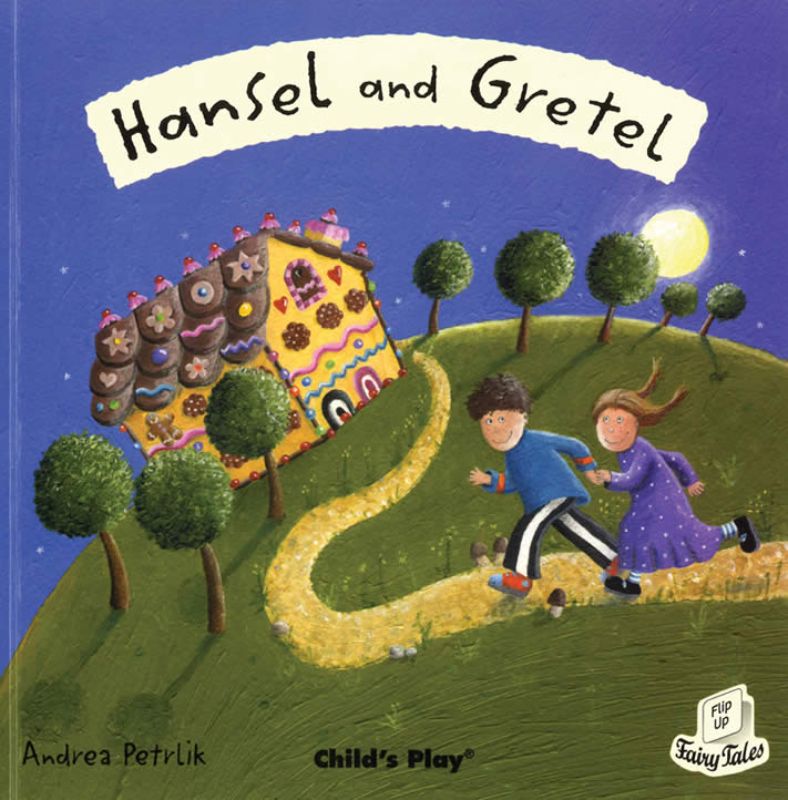 Interactive 'Hansel and Gretel' fairy tale book with vibrant illustrations and engaging lift-up flaps for young readers.