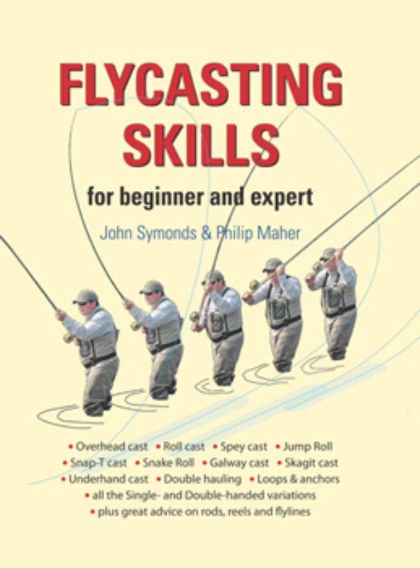 Comprehensive guide to flycasting skills for trout and salmon fishing, authored by experts John Symonds and Maher.