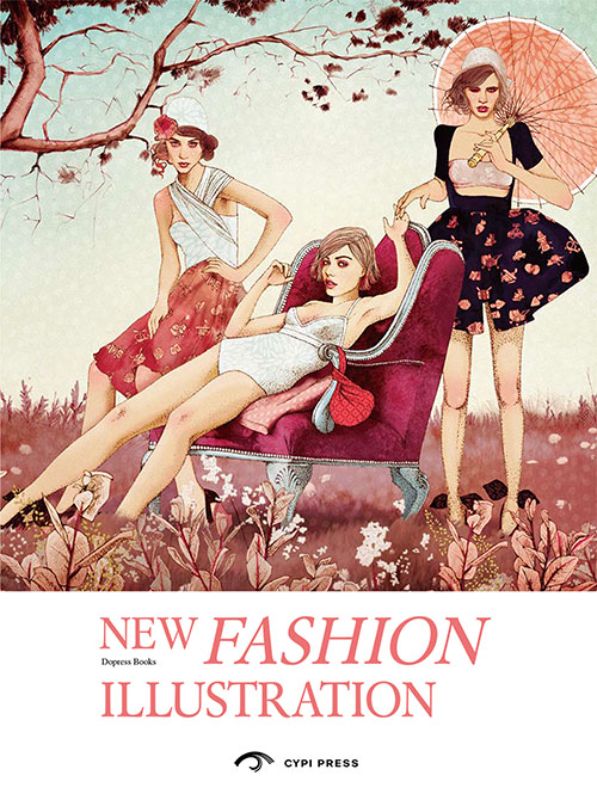 A vibrant paperback showcasing 192 pages of fashion illustrations by 24 artists, blending imagination with haute couture.