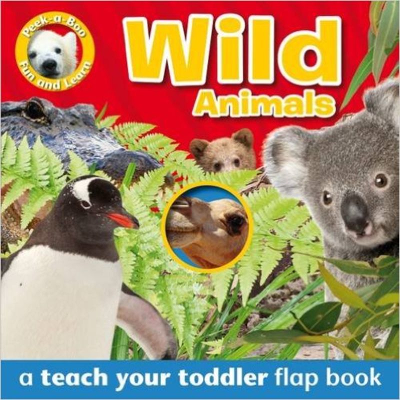 Engaging hardback book for toddlers featuring hidden wild animals to enhance communication and word recognition skills.