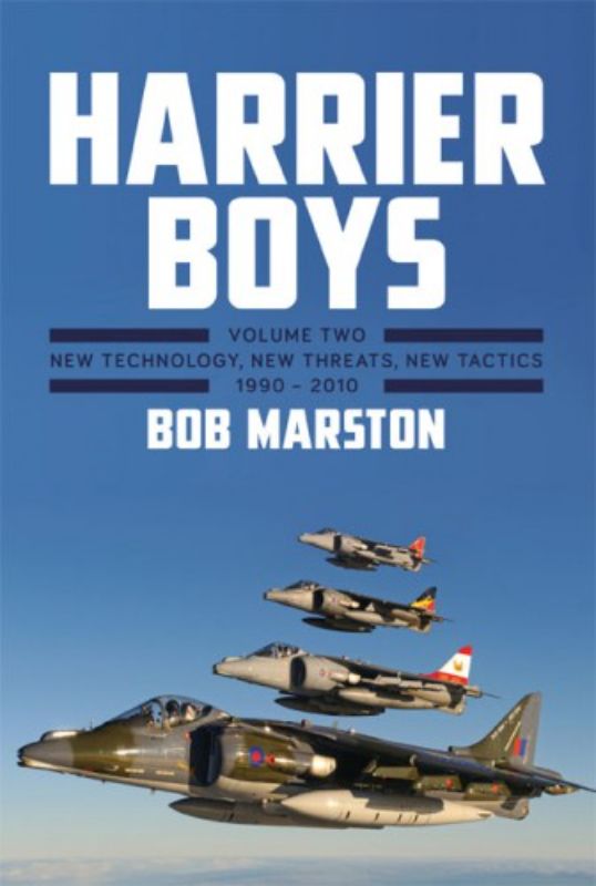 Hardback book 'Harrier Boys Vol 2' by Bob Marston, exploring the history of Harrier aircraft in military service.