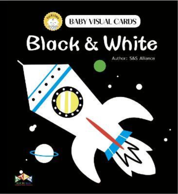 Set of 12 high-contrast black and white baby visual cards designed for early cognitive development and sensory stimulation.