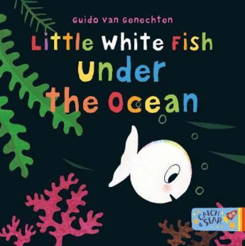 Little White Fish book cover featuring vivid illustrations of ocean life, inviting children to explore marine adventures.