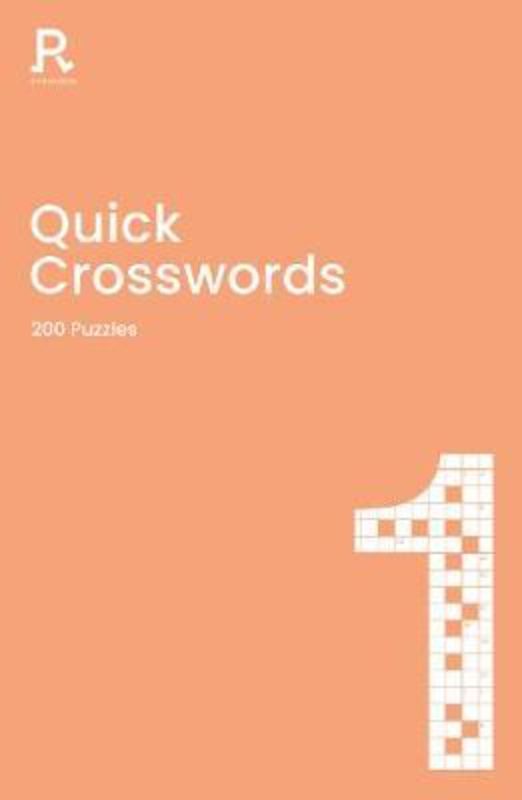 Quick Crosswords: Book 1, a portable paperback with 200 puzzles in a clear 13x13 grid for enjoyable brain-teasing.