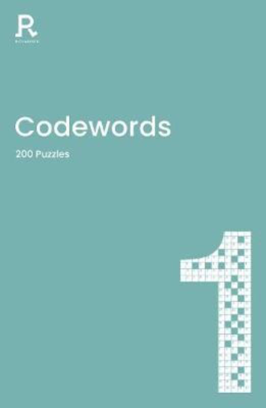 Codewords Book 1: 200 puzzles across three difficulty levels in a portable paperback format for brain-teasing fun.