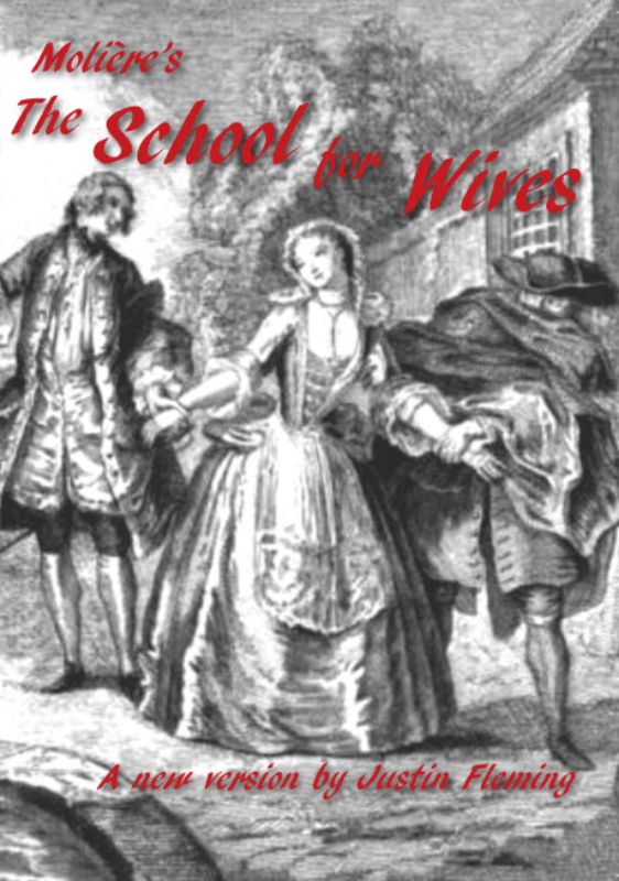Cover of Molière's The School for Wives, showcasing its comedic themes of love and societal expectations in 17th century France.